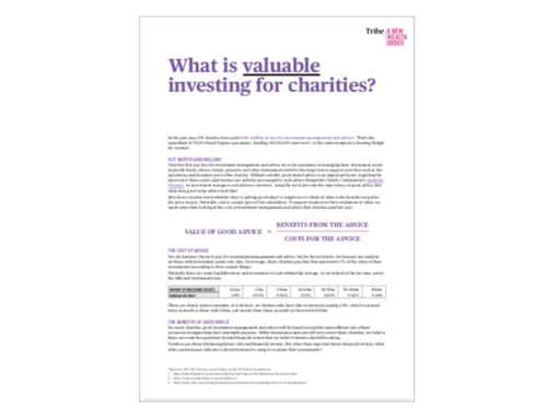 What is valuable investing for charities?