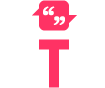 icon in tribe's white and pink brand colours depicting two people speaking to eachother over a table with a speech bubble between them