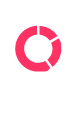 icon in Tribe's pink and white brand colours depicting mobile access to reporting by showing a cell phone with an asset allocation wheel on the screen