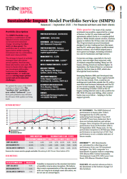 Balanced factsheet Tribe Impact Capital SIMPS Balanced factsheet Q3 2025