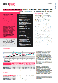 Defensive factsheet Tribe Impact Capital SIMPS Defensive factsheet Q3 2025